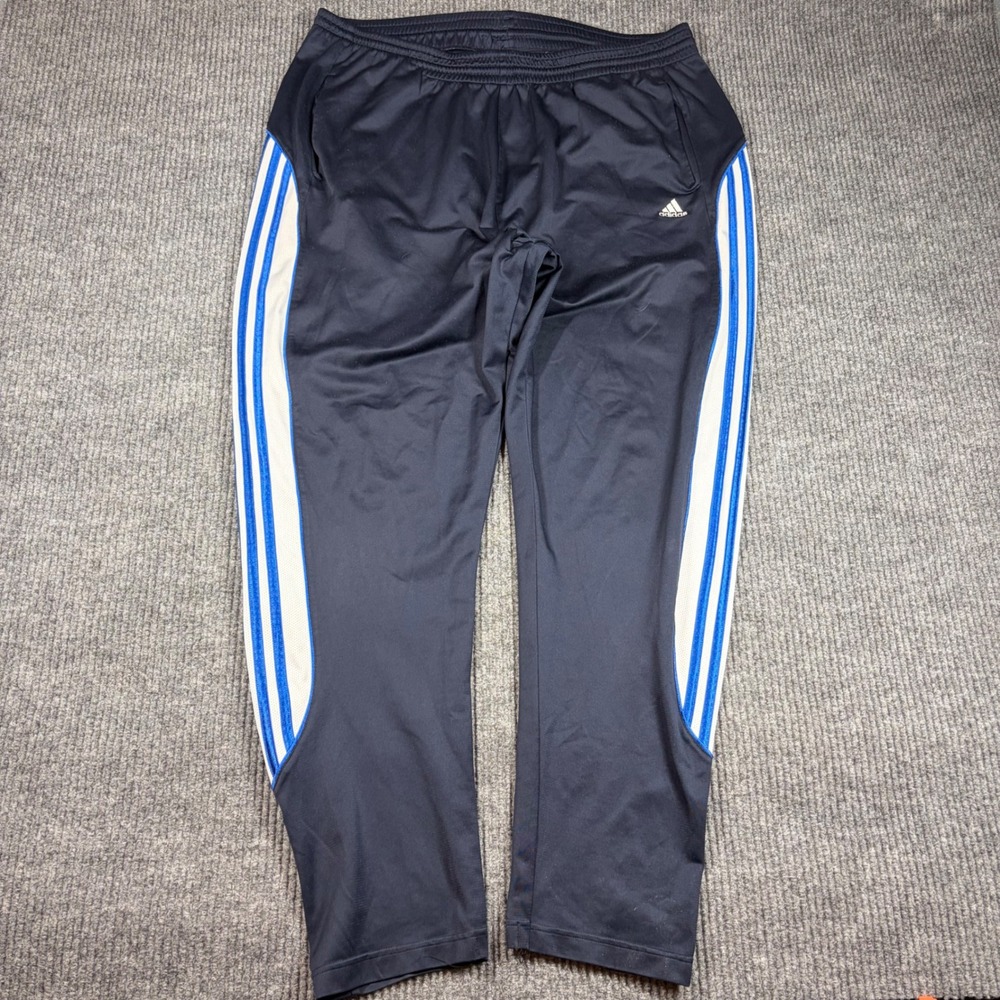 Adidas Pants Mens Medium Navy Blue White Striped Track AZB001 07/08‎ Vintage